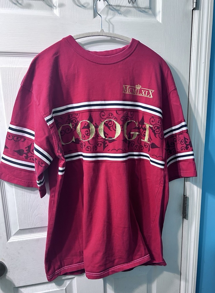 VINTAGE Coogi Shirt Men 2x Red MCMLXIX Hip Hop Graphic T Tee 90s Y2K Streetwear