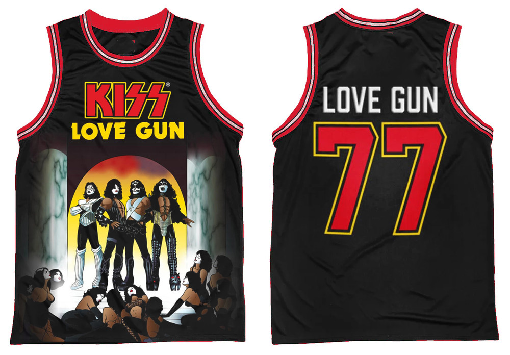 KISSmas Love Gun 77 Basketball Jersey All sizes 1F2840
