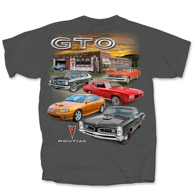 Joe Blow T’s Pontiac GTO Garage Scene Classic American Made Cars Mens T Shirt
