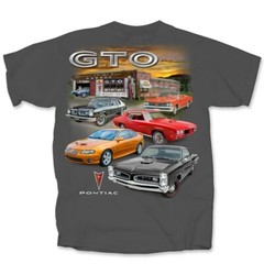 Joe Blow T’s Pontiac GTO Garage Scene Classic American Made Cars Mens T Shirt