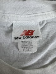 Vintage 90s New Balance Logo T Shirt White Men XL USA Made Fabric Cotton Tee