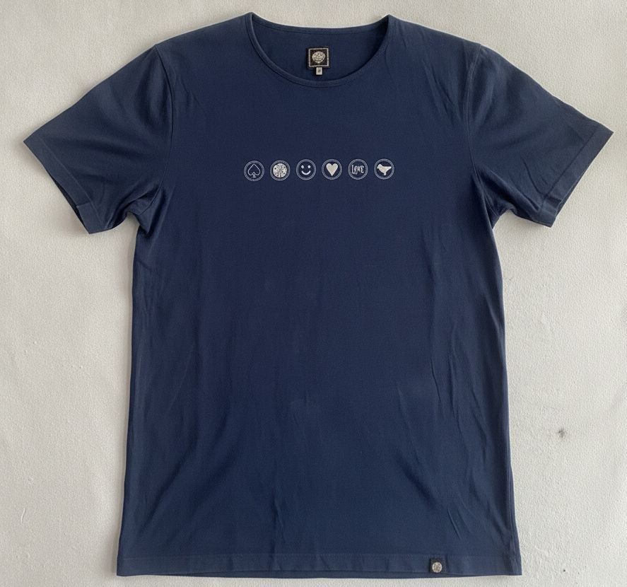Pretty Green Graphic T Shirt Mens Medium Blue Logo Print Cotton Tee Britpop