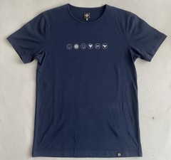 Pretty Green Graphic T Shirt Mens Medium Blue Logo Print Cotton Tee Britpop