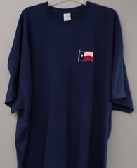 Texas Flag Embroidered T-Shirt S-6XL, LT-4XLT Lone Star Republic New