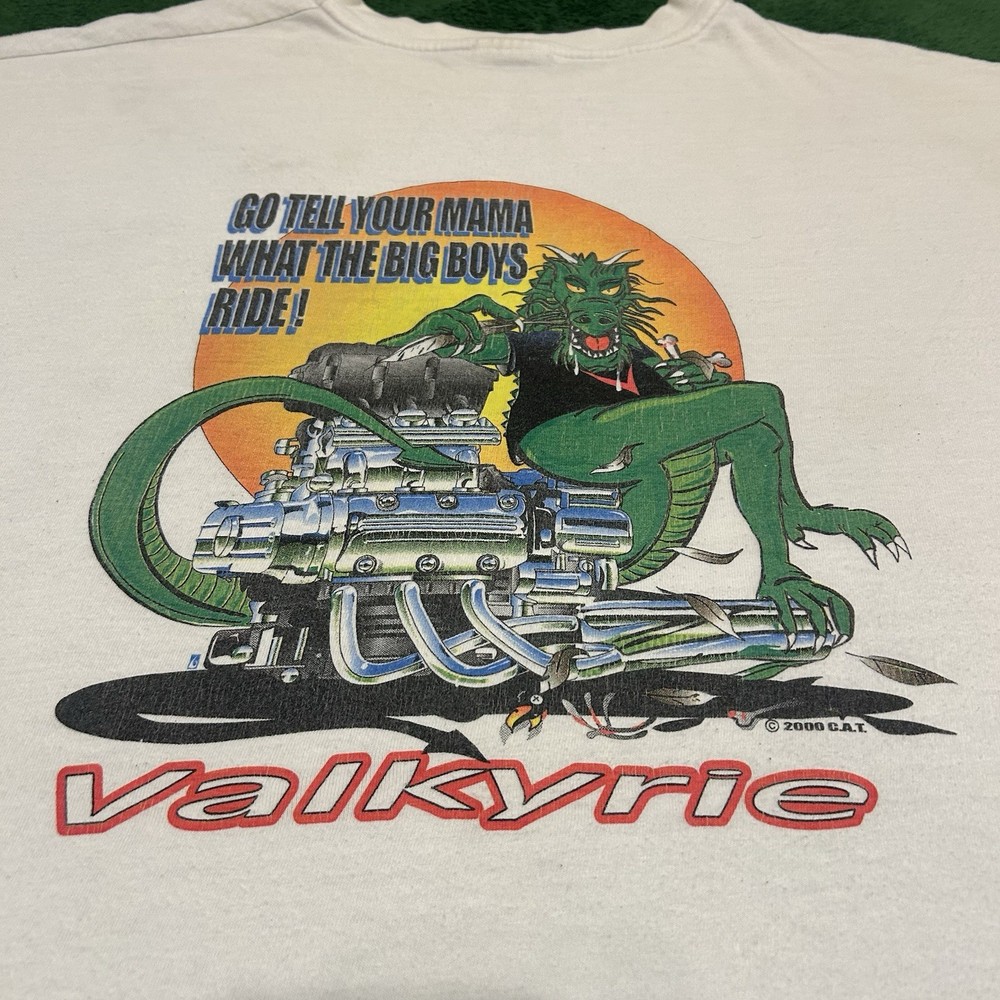 Vintage 2000 Valkyrie Dragon Car Engine Graphic T-Shirt Mens Size 2XL