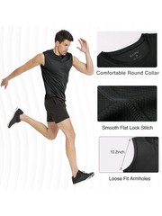 6Pack Mens Quick Dry Muscle Tank Top Gym Workout Sleeveless Shirt Gym Running