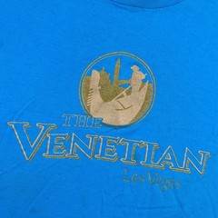 Vintage 90s The Venetian Las Vegas T Shirt Mens L Blue Made in USA Single Stitch