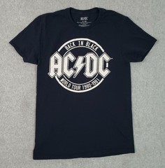 AC/DC Shirt Mens Small Black Back In Black World Tour 1980-1981 Graphic Tee