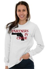 Crime His Hers Couples Boyfriend Girlfriend Long Sleeve Tshirt for Men or Women