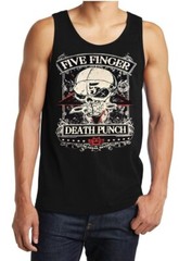 FIVE FINGER DEATH PUNCH SKULL N HEAVY METAL Band Black Tank Top Men’s Sizes