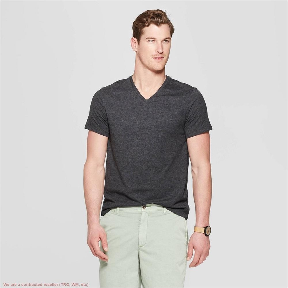 Men’s V-Neck T-Shirt Goodfellow & Co Gray S *SEE DEAL!!!*