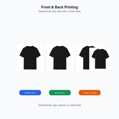 Custom Team T-Shirt Upload Logo Photo Text Front Back Cotton Tee