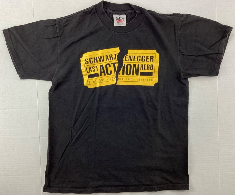 Vintage Last Action Hero T-Shirt Movie Promo 1993 Schwarzenegger M L