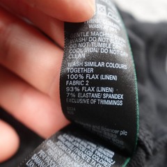 Marks & Spencer 100% Linen T-Shirt Black Size XL Men’s Short Sleeve M&S