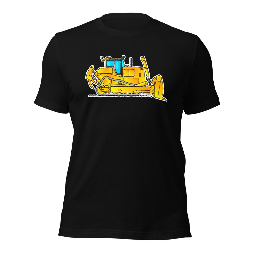 BullDozer T-Shirt, Adult Clothing, Yellow Construction Vehicle, Comfy