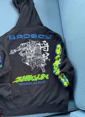 VTG 2010 Bad Boy Shogun Mauricio Rua Walkout Zip Hoodie Black L MMA Flawless
