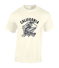 CALIFORNIA SURFING MENS T SHIRT SURFER SURFBOARD SUMMER HOLIDAY CLOTHING TOP