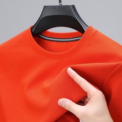Summer High-End New Mulberry Silk Round Neck T-shirt Men’s Thin Pure Color Silk