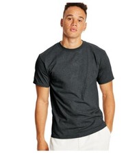 Hanes Mens Premium T-Shirt Crew Neck M MED Charcoal Gray Heather Cotton Blend