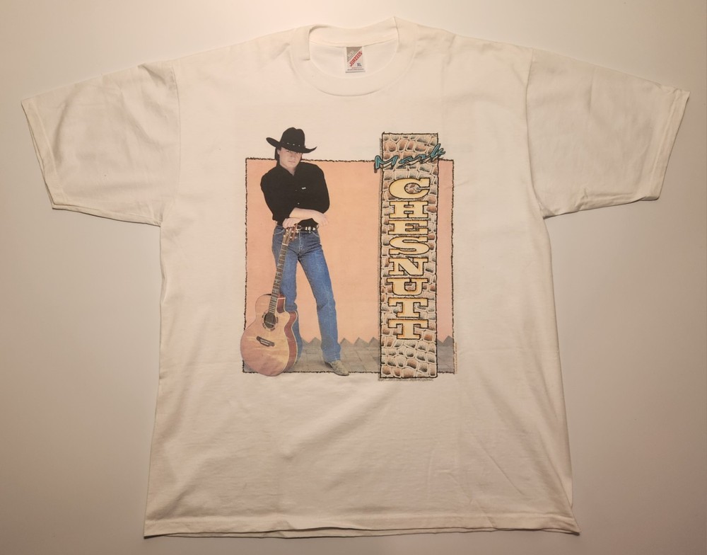 1993 Mark Chesnutt Tour Double Sided Concert T-Shirt XL Nice Cond As Pictured