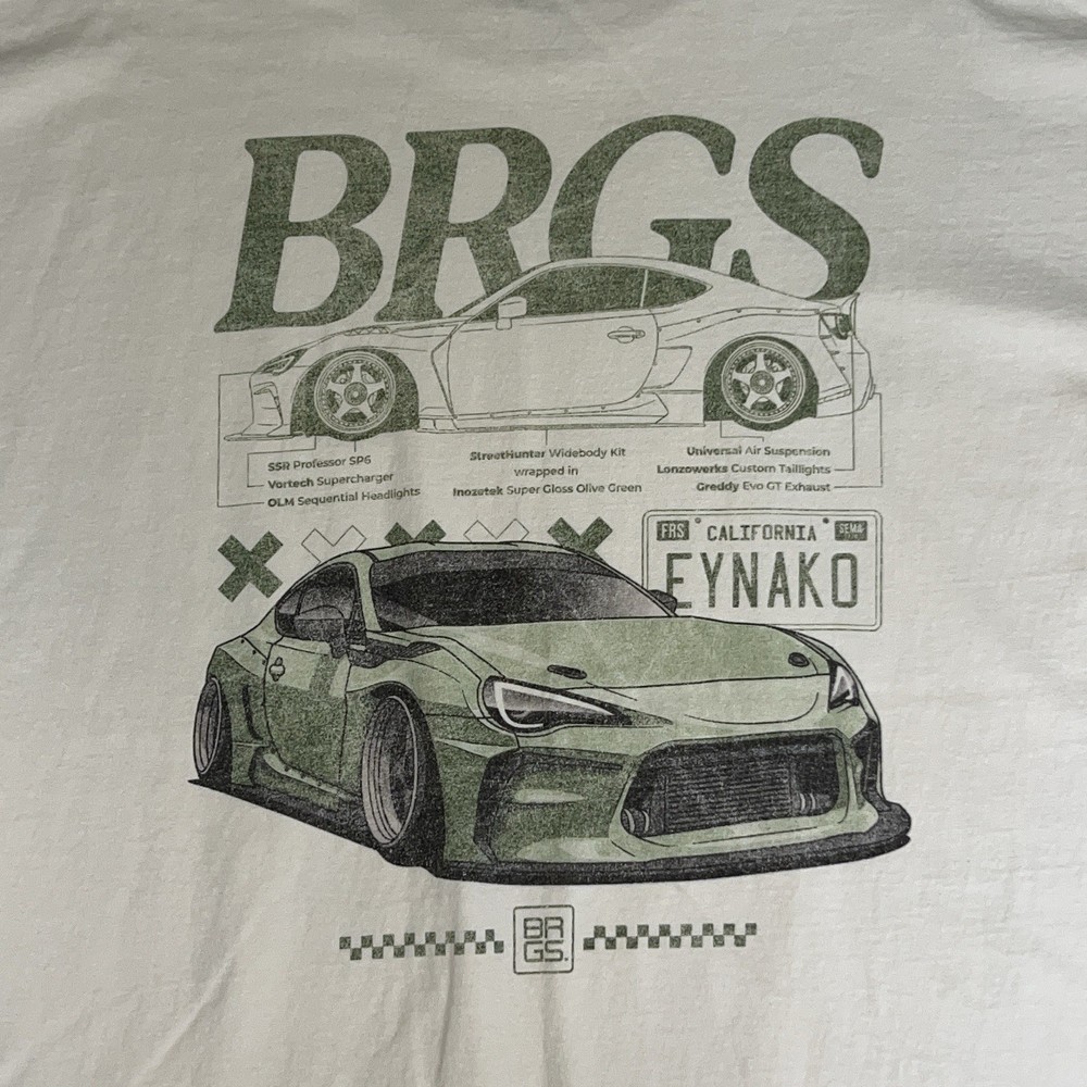 Toyota GR86 Shirt XL Beige Subaru BRZ BRGS Racing Drift Streetwear JDM 3205