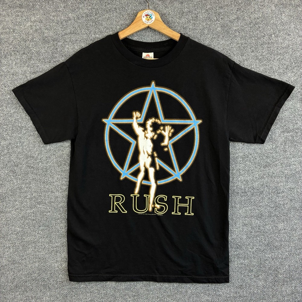 Vintage Rush Starman Band Logo 2005 Graphic T Shirt Size M Concert Y2K Rock