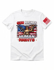 Gun Rights Are Human Rights T-Shirt 2nd Amendment Lady Justice USA Flag