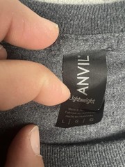 Mountain Shank Shirt Mens Large Gray Graphic Tee Anvil Lightweight Poly Blend