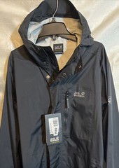 Jack Wolkskin Crosstown Raincoat Men Black size Medium