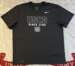 Nike United States Coast Guard USCG Men’s XL DRI-FIT Gray T-Shirt Military Tee