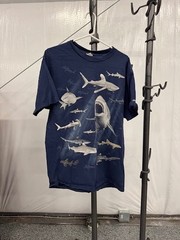 Vintage Shedd Aquarium Shark T-Shirt Navy Blue Marine Life Graphic Tee Size XL