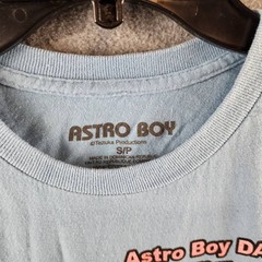 Astro Boy Kanji Graphic Print Tee Men’s S Light Blue Multi Crewneck Short Sleeve