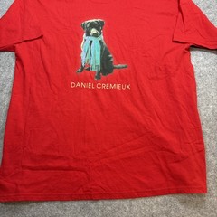Dog Wearing Scarf Daniel Cremieux T-Shirt Red Men’s XL Fashion Artist