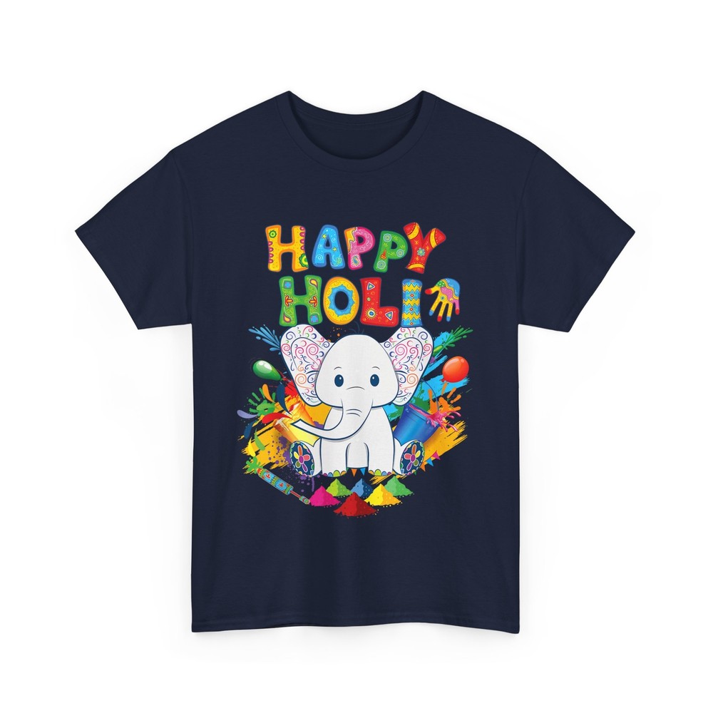 Happy Holi Festival Shirt, India Color Elephant Hindu Women Men Cute Shirt