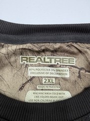Men’s Realtree branded black thermal shirt with a textured waffle-knit fabric 2X