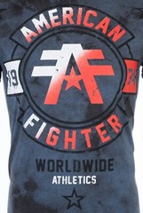 AMERICAN FIGHTER Men’s T-Shirt SILVER LAKE Athletic Multicolor Biker MMA S-5XL