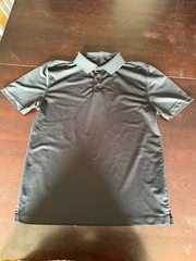 Image Solutions Mens Large Black Polo Shirt Short Sleeve Uniform Work Golf L