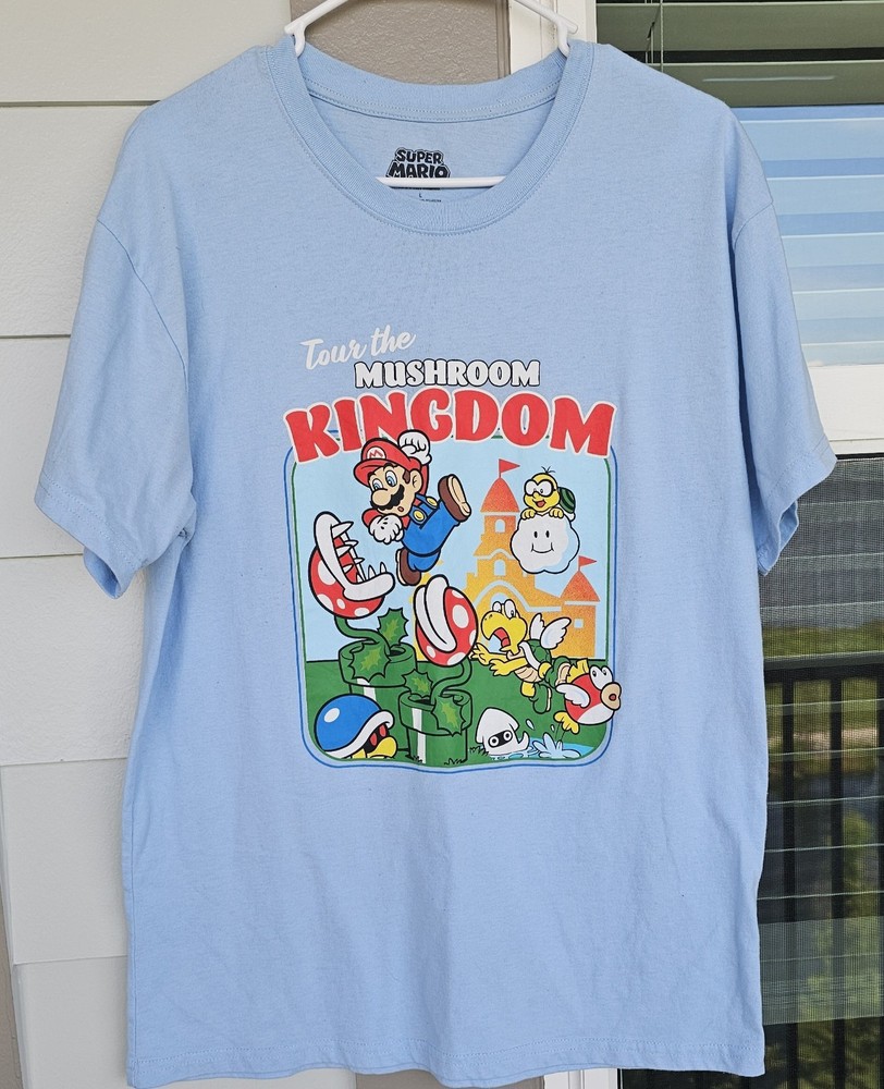 Super Mario 2023 Nintendo T-Shirt Large Tour The Mushroom Kingdom Mens