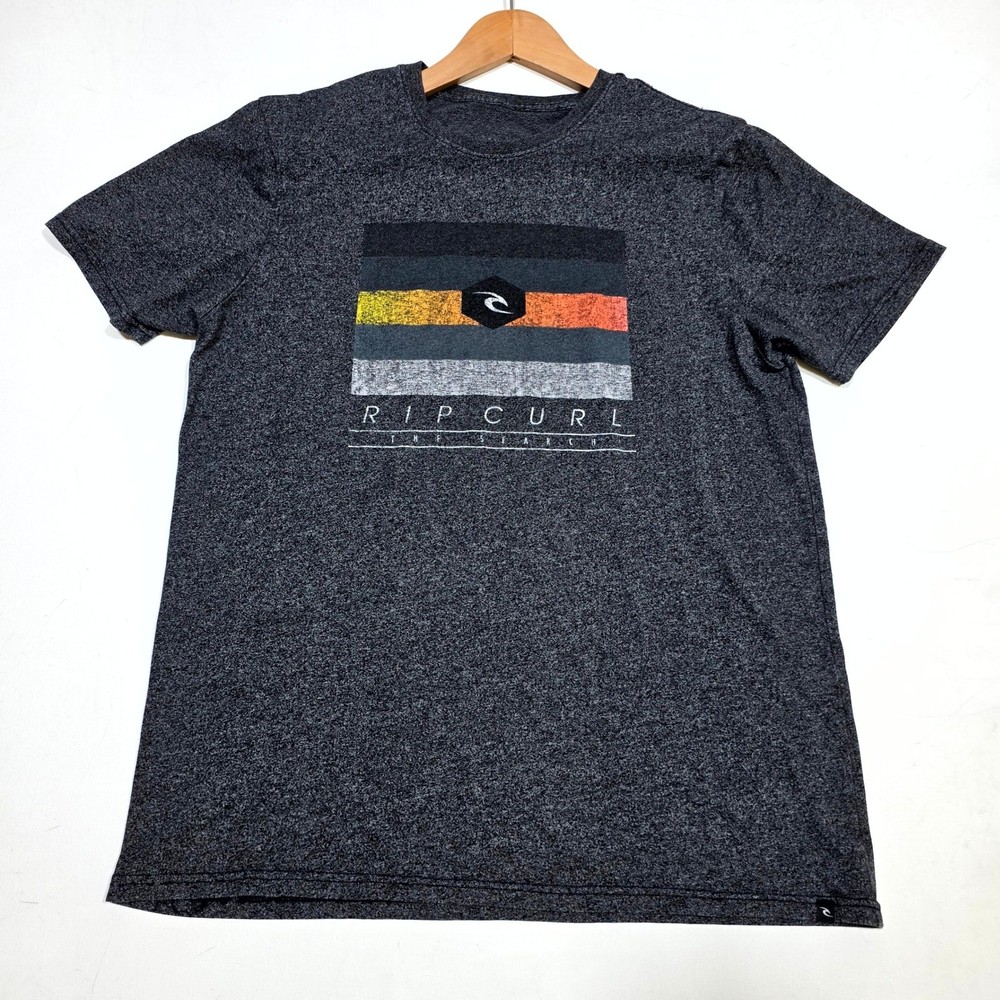Rip Curl T Shirt Mens Large Gray The Search Graphic Short Sleeve Surf Skate Tee