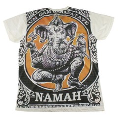 WORK Ganesha T-Shirt Men V-Neck Ganesh Yoga Hippie Bohemian Vintage Casual WK103
