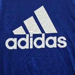 Adidas Men Shirt L/G Blue THE GO-TO TEE Big Logo Long Sleeve NWT
