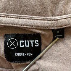 CUTS AO Crewneck Elongated T-Shirt Sz Medium Dusk /Taupe PYCA Stretch Anti Odor