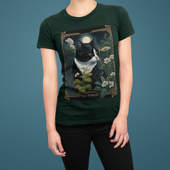 Tuxedo Cat Tarot Card Shirt Botanical Tarot Cat Tarot Shirt Tarot Shirts