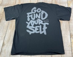 Mens Outrank Go Fund Yourself Ultra Heavyweight Black T Shirt Size XL