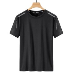 Short Sleeve Top Ice Silk Tee Lightweight Summer Wear Medium Stretch Loose Fit