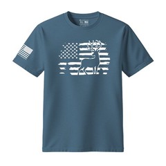 Deer Hunting American Flag Men’s US Cotton T-Shirt