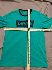 Levi’s Classic Casual Green Black Collar Short Sleeve Graphic Logo T-shirt Men S