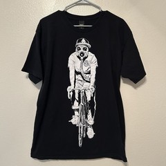 Vintage Obey Guy On Bike Gas Mask Shirt Large Y2K Grunge Bicycling Black BG6