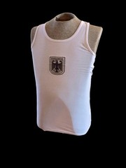 GERMAN MILITARY TANK TOP SHIRT BUNDESWEHR WHITE COTTON PHYSICAL TRAINING P.T.U