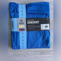 Hurley Men’s Blue Long Sleeve UPF 50 Sun Protection Shirt Size Large